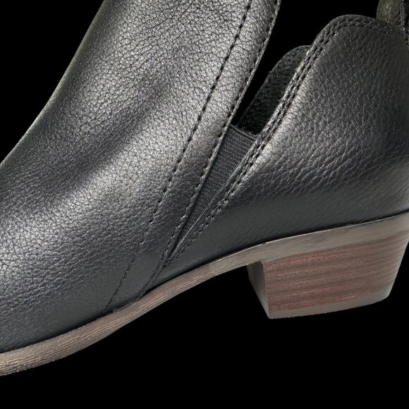 Lucky Brand Bollo Booties Ankle Boots 8M 38.5 Black Slip-on Pull-on - Picture 13 of 15